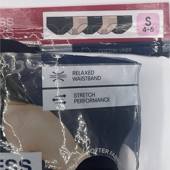 Reebok Womens 4 Pack Tag-Free Soft Seamless Hipster Size Small Black Tan - Picture 2 of 6